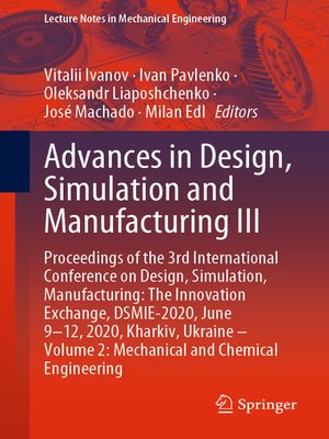 cover image of Advances in Design, Simulation and Manufacturing III